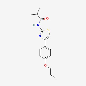 molecular formula C16H20N2O2S B4695690 2-methyl-N-[4-(4-propoxyphenyl)-1,3-thiazol-2-yl]propanamide 