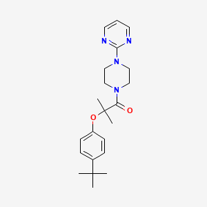 molecular formula C22H30N4O2 B4695695 2-{4-[2-(4-tert-butylphenoxy)-2-methylpropanoyl]-1-piperazinyl}pyrimidine 