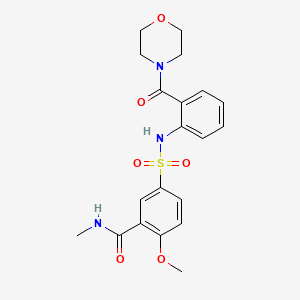 molecular formula C20H23N3O6S B4695714 2-methoxy-N-methyl-5-({[2-(4-morpholinylcarbonyl)phenyl]amino}sulfonyl)benzamide 