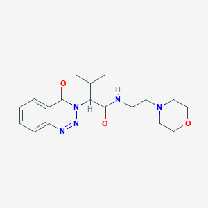 molecular formula C18H25N5O3 B4695735 3-methyl-N-[2-(4-morpholinyl)ethyl]-2-(4-oxo-1,2,3-benzotriazin-3(4H)-yl)butanamide 