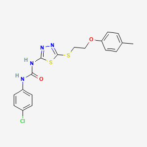 molecular formula C18H17ClN4O2S2 B4695740 N-(4-chlorophenyl)-N'-(5-{[2-(4-methylphenoxy)ethyl]thio}-1,3,4-thiadiazol-2-yl)urea 