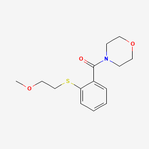 molecular formula C14H19NO3S B4695759 4-{2-[(2-methoxyethyl)thio]benzoyl}morpholine 