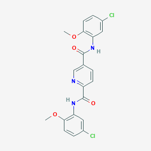 molecular formula C21H17Cl2N3O4 B4695772 N,N'-bis(5-chloro-2-methoxyphenyl)-2,5-pyridinedicarboxamide 