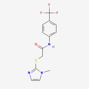 molecular formula C13H12F3N3OS B4695787 2-[(1-methyl-1H-imidazol-2-yl)thio]-N-[4-(trifluoromethyl)phenyl]acetamide 