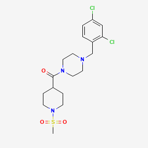 molecular formula C18H25Cl2N3O3S B4695791 1-(2,4-dichlorobenzyl)-4-{[1-(methylsulfonyl)-4-piperidinyl]carbonyl}piperazine 