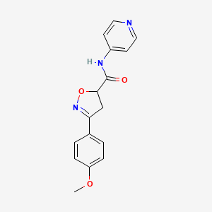 molecular formula C16H15N3O3 B4695799 3-(4-methoxyphenyl)-N-4-pyridinyl-4,5-dihydro-5-isoxazolecarboxamide 