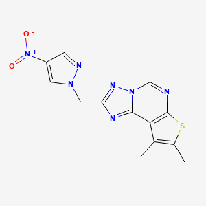 molecular formula C13H11N7O2S B4695811 8,9-dimethyl-2-[(4-nitro-1H-pyrazol-1-yl)methyl]thieno[3,2-e][1,2,4]triazolo[1,5-c]pyrimidine 