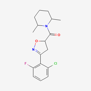 1-{[3-(2-chloro-6-fluorophenyl)-4,5-dihydro-5-isoxazolyl]carbonyl}-2,6-dimethylpiperidine