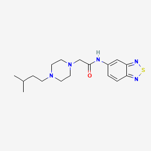 molecular formula C17H25N5OS B4695831 N-2,1,3-benzothiadiazol-5-yl-2-[4-(3-methylbutyl)-1-piperazinyl]acetamide 