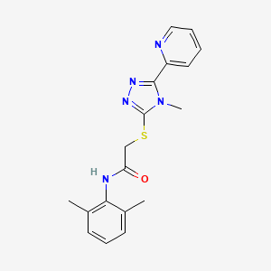 molecular formula C18H19N5OS B4695841 N-(2,6-dimethylphenyl)-2-{[4-methyl-5-(2-pyridinyl)-4H-1,2,4-triazol-3-yl]thio}acetamide 