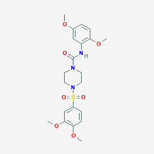 molecular formula C21H27N3O7S B4695849 N-(2,5-dimethoxyphenyl)-4-[(3,4-dimethoxyphenyl)sulfonyl]-1-piperazinecarboxamide 