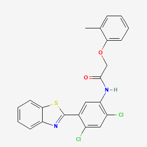 molecular formula C22H16Cl2N2O2S B4695875 N-[5-(1,3-benzothiazol-2-yl)-2,4-dichlorophenyl]-2-(2-methylphenoxy)acetamide 