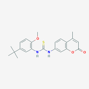 molecular formula C22H24N2O3S B4695911 N-(5-tert-butyl-2-methoxyphenyl)-N'-(4-methyl-2-oxo-2H-chromen-7-yl)thiourea 