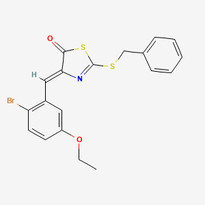 molecular formula C19H16BrNO2S2 B4695925 2-(benzylthio)-4-(2-bromo-5-ethoxybenzylidene)-1,3-thiazol-5(4H)-one 