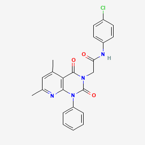 molecular formula C23H19ClN4O3 B4695937 N-(4-chlorophenyl)-2-(5,7-dimethyl-2,4-dioxo-1-phenyl-1,4-dihydropyrido[2,3-d]pyrimidin-3(2H)-yl)acetamide 
