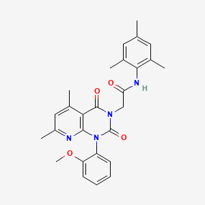 molecular formula C27H28N4O4 B4695943 N-mesityl-2-[1-(2-methoxyphenyl)-5,7-dimethyl-2,4-dioxo-1,4-dihydropyrido[2,3-d]pyrimidin-3(2H)-yl]acetamide 