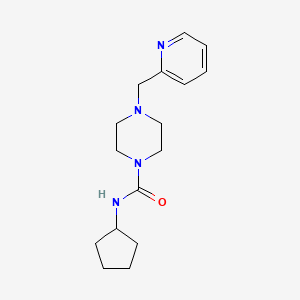 molecular formula C16H24N4O B4695957 N-cyclopentyl-4-(2-pyridinylmethyl)-1-piperazinecarboxamide 