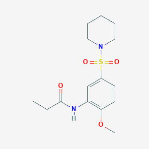 molecular formula C15H22N2O4S B4695965 N-[2-methoxy-5-(1-piperidinylsulfonyl)phenyl]propanamide 