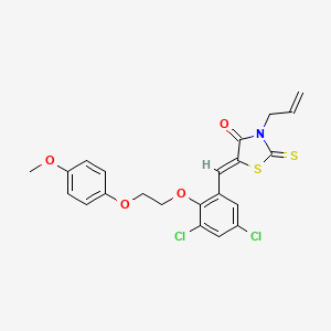 molecular formula C22H19Cl2NO4S2 B4695973 3-allyl-5-{3,5-dichloro-2-[2-(4-methoxyphenoxy)ethoxy]benzylidene}-2-thioxo-1,3-thiazolidin-4-one 