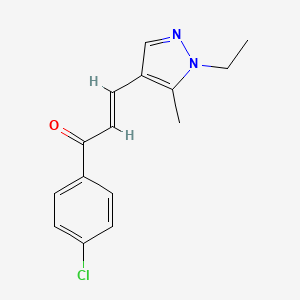 molecular formula C15H15ClN2O B4695989 1-(4-chlorophenyl)-3-(1-ethyl-5-methyl-1H-pyrazol-4-yl)-2-propen-1-one 