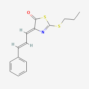 molecular formula C15H15NOS2 B4695990 4-(3-phenyl-2-propen-1-ylidene)-2-(propylthio)-1,3-thiazol-5(4H)-one 
