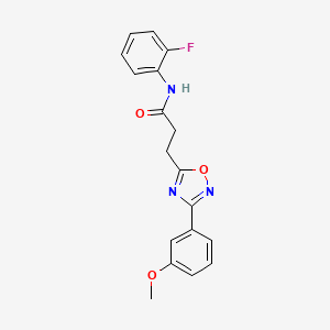 molecular formula C18H16FN3O3 B4696014 N-(2-fluorophenyl)-3-[3-(3-methoxyphenyl)-1,2,4-oxadiazol-5-yl]propanamide 