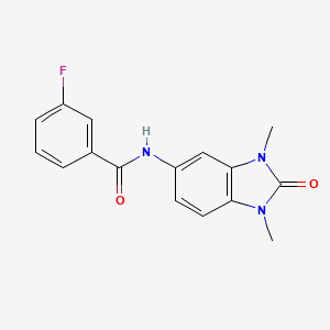 molecular formula C16H14FN3O2 B4696022 N-(1,3-dimethyl-2-oxo-2,3-dihydro-1H-benzimidazol-5-yl)-3-fluorobenzamide 