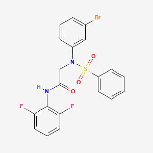 molecular formula C20H15BrF2N2O3S B4696027 N~2~-(3-bromophenyl)-N~1~-(2,6-difluorophenyl)-N~2~-(phenylsulfonyl)glycinamide 