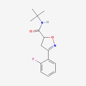 molecular formula C14H17FN2O2 B4696040 N-(tert-butyl)-3-(2-fluorophenyl)-4,5-dihydro-5-isoxazolecarboxamide 