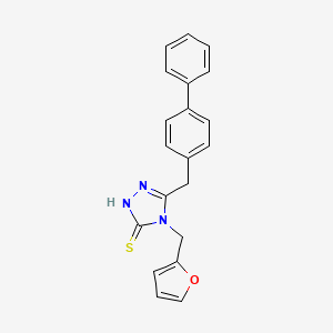 molecular formula C20H17N3OS B4696079 5-(4-biphenylylmethyl)-4-(2-furylmethyl)-4H-1,2,4-triazole-3-thiol 