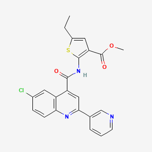 molecular formula C23H18ClN3O3S B4696082 methyl 2-({[6-chloro-2-(3-pyridinyl)-4-quinolinyl]carbonyl}amino)-5-ethyl-3-thiophenecarboxylate 