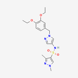 molecular formula C19H25N5O4S B4696089 N-[1-(3,4-diethoxybenzyl)-1H-pyrazol-4-yl]-1,3-dimethyl-1H-pyrazole-4-sulfonamide 