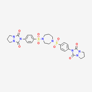 molecular formula C27H30N8O8S2 B4696094 2,2'-[1,4-diazepane-1,4-diylbis(sulfonyl-4,1-phenylene)]bisdihydro-1H,5H-pyrazolo[1,2-a][1,2,4]triazole-1,3(2H)-dione 