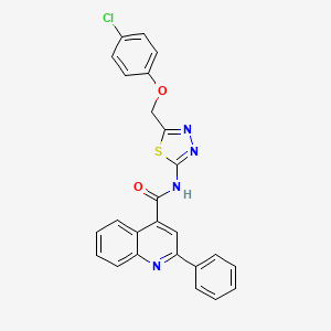 molecular formula C25H17ClN4O2S B4696109 N-{5-[(4-chlorophenoxy)methyl]-1,3,4-thiadiazol-2-yl}-2-phenyl-4-quinolinecarboxamide 