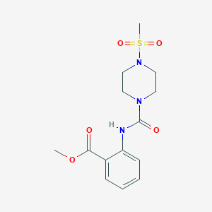 molecular formula C14H19N3O5S B4696120 methyl 2-({[4-(methylsulfonyl)-1-piperazinyl]carbonyl}amino)benzoate 