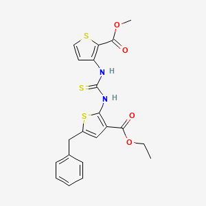 molecular formula C21H20N2O4S3 B4696132 methyl 3-[({[5-benzyl-3-(ethoxycarbonyl)-2-thienyl]amino}carbonothioyl)amino]-2-thiophenecarboxylate 