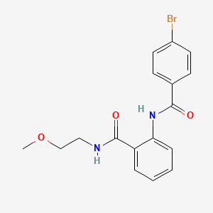 molecular formula C17H17BrN2O3 B4696133 2-[(4-bromobenzoyl)amino]-N-(2-methoxyethyl)benzamide 