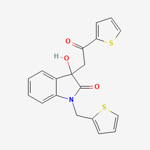 3-hydroxy-3-[2-oxo-2-(2-thienyl)ethyl]-1-(2-thienylmethyl)-1,3-dihydro-2H-indol-2-one