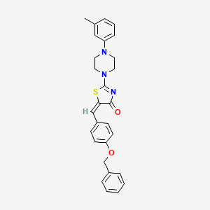 molecular formula C28H27N3O2S B4696172 5-[4-(benzyloxy)benzylidene]-2-[4-(3-methylphenyl)-1-piperazinyl]-1,3-thiazol-4(5H)-one 