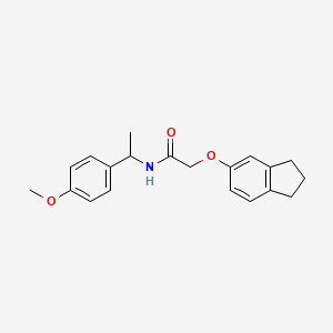 molecular formula C20H23NO3 B4696185 2-(2,3-dihydro-1H-inden-5-yloxy)-N-[1-(4-methoxyphenyl)ethyl]acetamide 