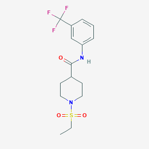molecular formula C15H19F3N2O3S B4696194 1-(ethylsulfonyl)-N-[3-(trifluoromethyl)phenyl]-4-piperidinecarboxamide 