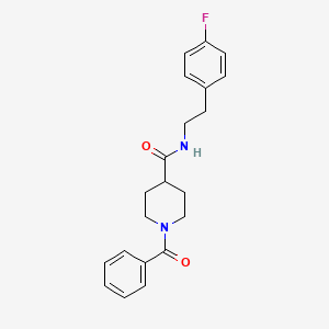 molecular formula C21H23FN2O2 B4696200 1-benzoyl-N-[2-(4-fluorophenyl)ethyl]-4-piperidinecarboxamide 