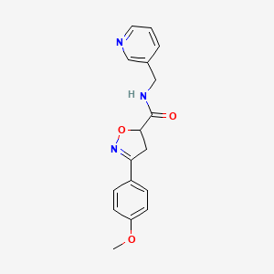 molecular formula C17H17N3O3 B4696205 3-(4-methoxyphenyl)-N-(3-pyridinylmethyl)-4,5-dihydro-5-isoxazolecarboxamide 