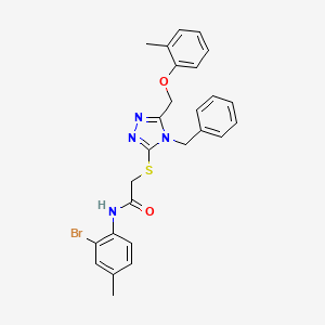 molecular formula C26H25BrN4O2S B4696232 2-({4-benzyl-5-[(2-methylphenoxy)methyl]-4H-1,2,4-triazol-3-yl}thio)-N-(2-bromo-4-methylphenyl)acetamide 