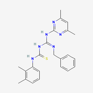 molecular formula C23H26N6S B4696233 N-{(benzylamino)[(4,6-dimethyl-2-pyrimidinyl)amino]methylene}-N'-(2,3-dimethylphenyl)thiourea 