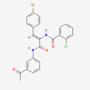 molecular formula C24H18BrClN2O3 B4696238 N-[1-{[(3-acetylphenyl)amino]carbonyl}-2-(4-bromophenyl)vinyl]-2-chlorobenzamide 