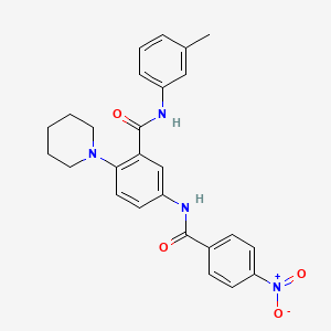 molecular formula C26H26N4O4 B4696248 N-(3-methylphenyl)-5-[(4-nitrobenzoyl)amino]-2-(1-piperidinyl)benzamide 