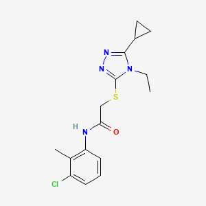 molecular formula C16H19ClN4OS B4696253 N-(3-chloro-2-methylphenyl)-2-[(5-cyclopropyl-4-ethyl-4H-1,2,4-triazol-3-yl)thio]acetamide 