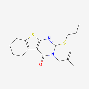 molecular formula C17H22N2OS2 B4696285 3-(2-methyl-2-propen-1-yl)-2-(propylthio)-5,6,7,8-tetrahydro[1]benzothieno[2,3-d]pyrimidin-4(3H)-one 