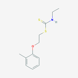 molecular formula C12H17NOS2 B4696299 2-(2-methylphenoxy)ethyl ethyldithiocarbamate 